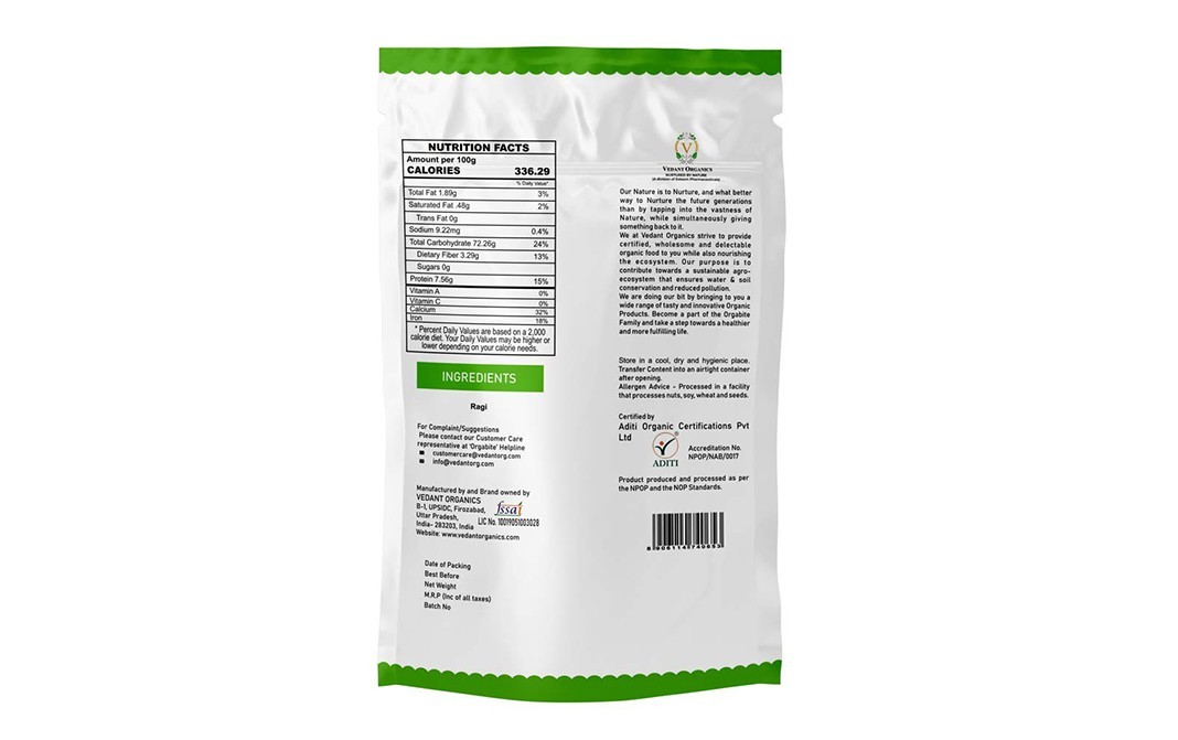 Orgabite Organic Ragi    Pack  500 grams